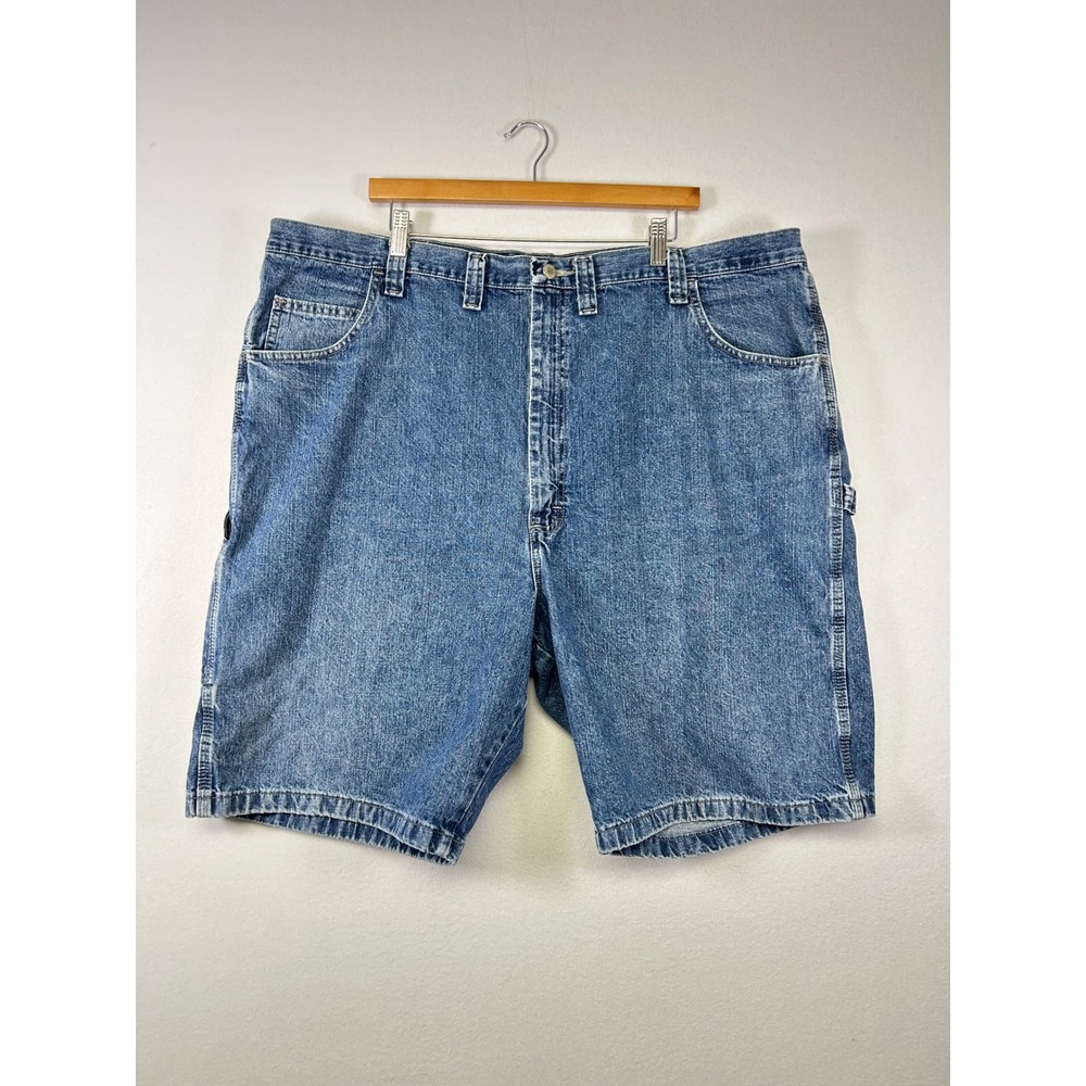 Workwear‎ Wrangler Men 46 Blue Carpenter Denim Shorts Relaxed Fit Utility Pocket